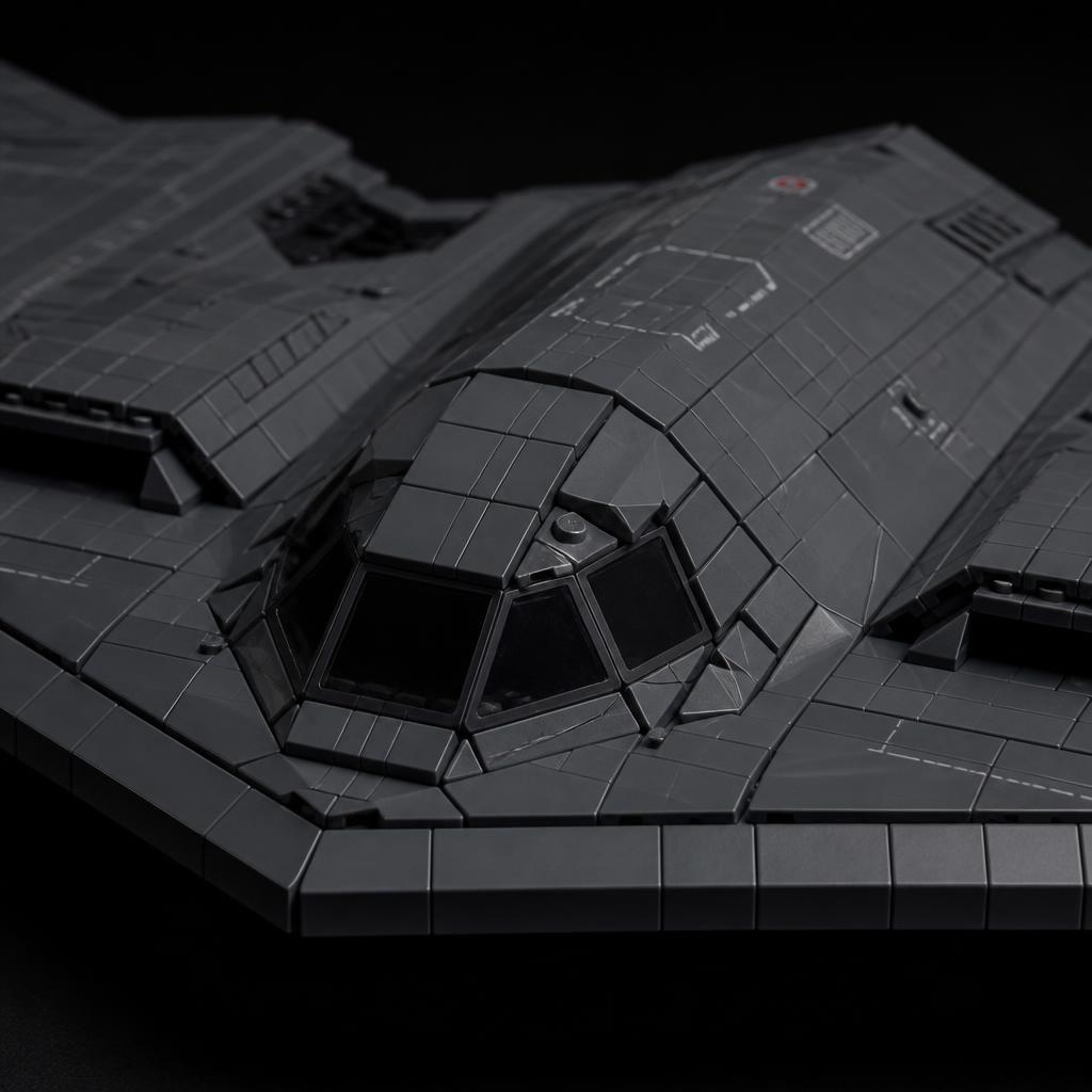B-2 Spirit brick model — cockpit and leading edge close-up