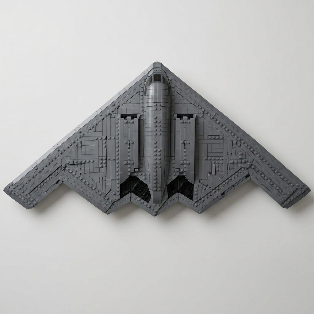 B-2 Spirit brick model — top-down flying wing view
